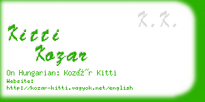 kitti kozar business card